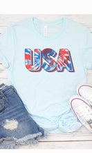 Load image into Gallery viewer, Tie Dye USA Patriotic Graphic Tee, Free Shipping
