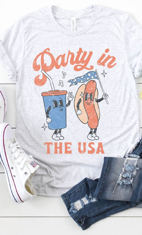 Vintage Party in the USA Patriotic Graphic Tee, Free Shipping