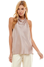 Load image into Gallery viewer, Elle Satin Cowl Neck Halter Top - FREE shipping
