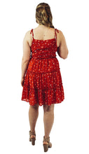 Load image into Gallery viewer, back of womens red flower dress
