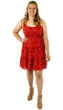 Load image into Gallery viewer, womens red floral dress 
