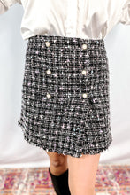 Load image into Gallery viewer, Emily Black Tweed Mini Skirt
