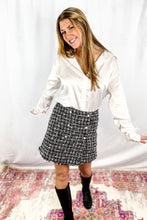 Load image into Gallery viewer, Emily Black Tweed Mini Skirt
