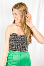 Load image into Gallery viewer, Emily Black Tweed Bustier Top
