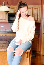 Load image into Gallery viewer, beige one shoulder sweater
