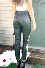 Load image into Gallery viewer, women&#39;s faux leather black pants
