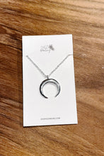 Load image into Gallery viewer, Silver crescent moon pendant necklace
