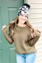 Load image into Gallery viewer, Mia White Leopard Knit Hat
