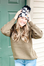 Load image into Gallery viewer, Mia White Leopard Knit Hat
