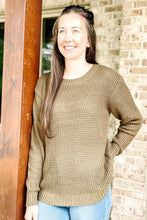 Load image into Gallery viewer, olive waffle knit long sleeve
